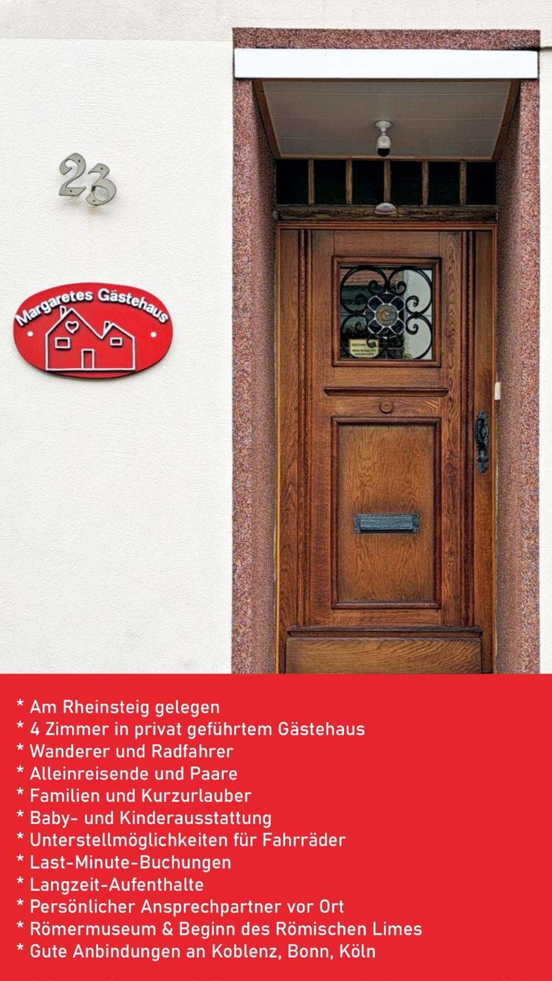 Margaretes Gaestehaus Am Rheinsteig Wanderer Radfahrer Familien Business-Reisende Wlan Gratis Rheinbrohl Bagian luar foto